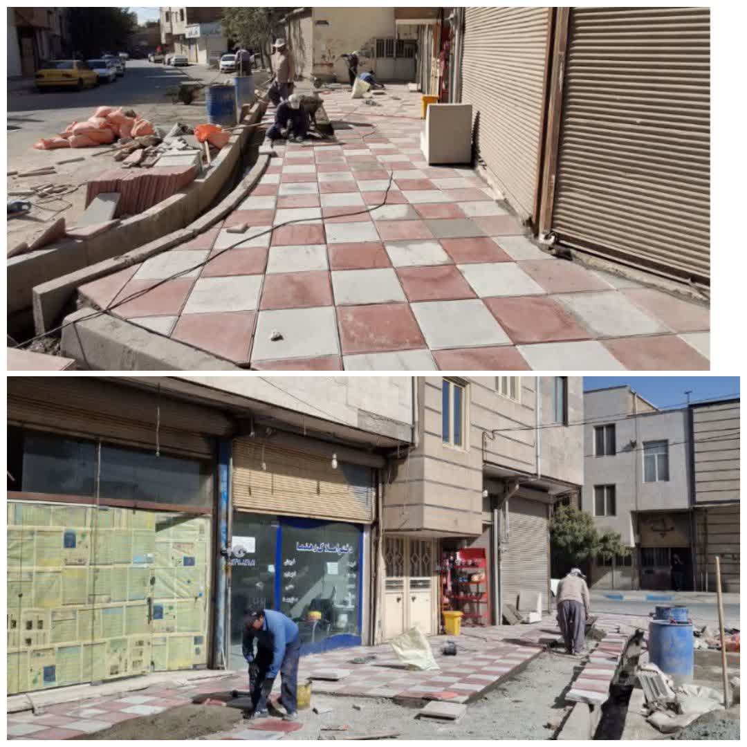  تجلی خدمت / شهرداری فرون آباد   🔴 اجرای سنگ فرش معابر