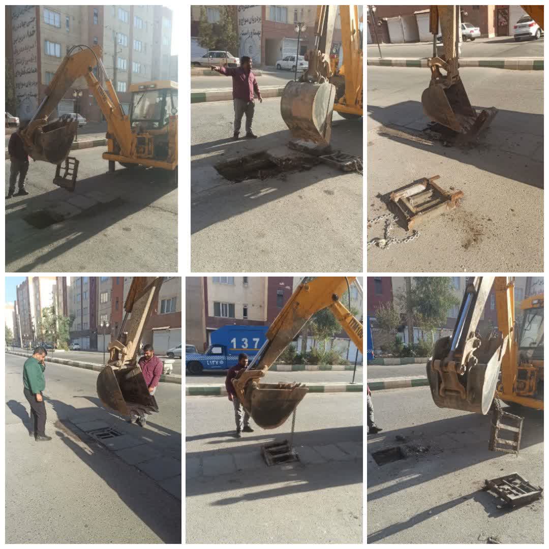  شهردار خبر داد؛ آغاز اصلاح دریچه های فلزی سطح شهر فرون آباد