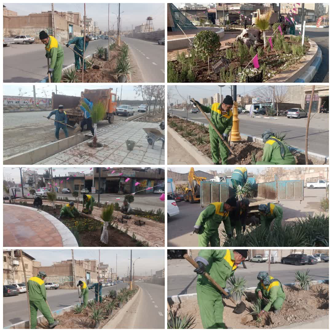 کاشت نهال و درخت و گل در سطح شهر
