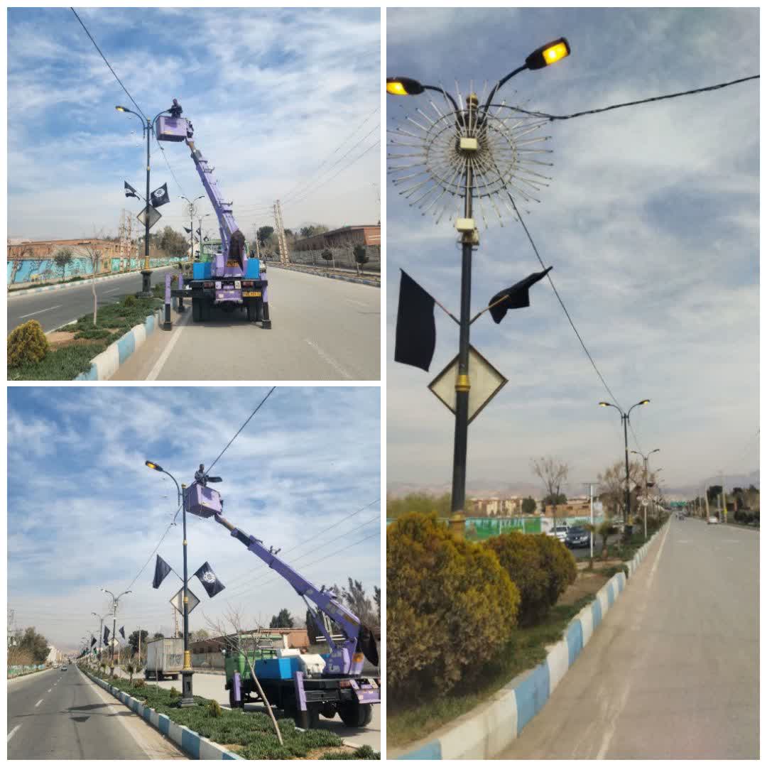 اجرای طرح جهادی روشنایی معابر در شهر فرون آباد 