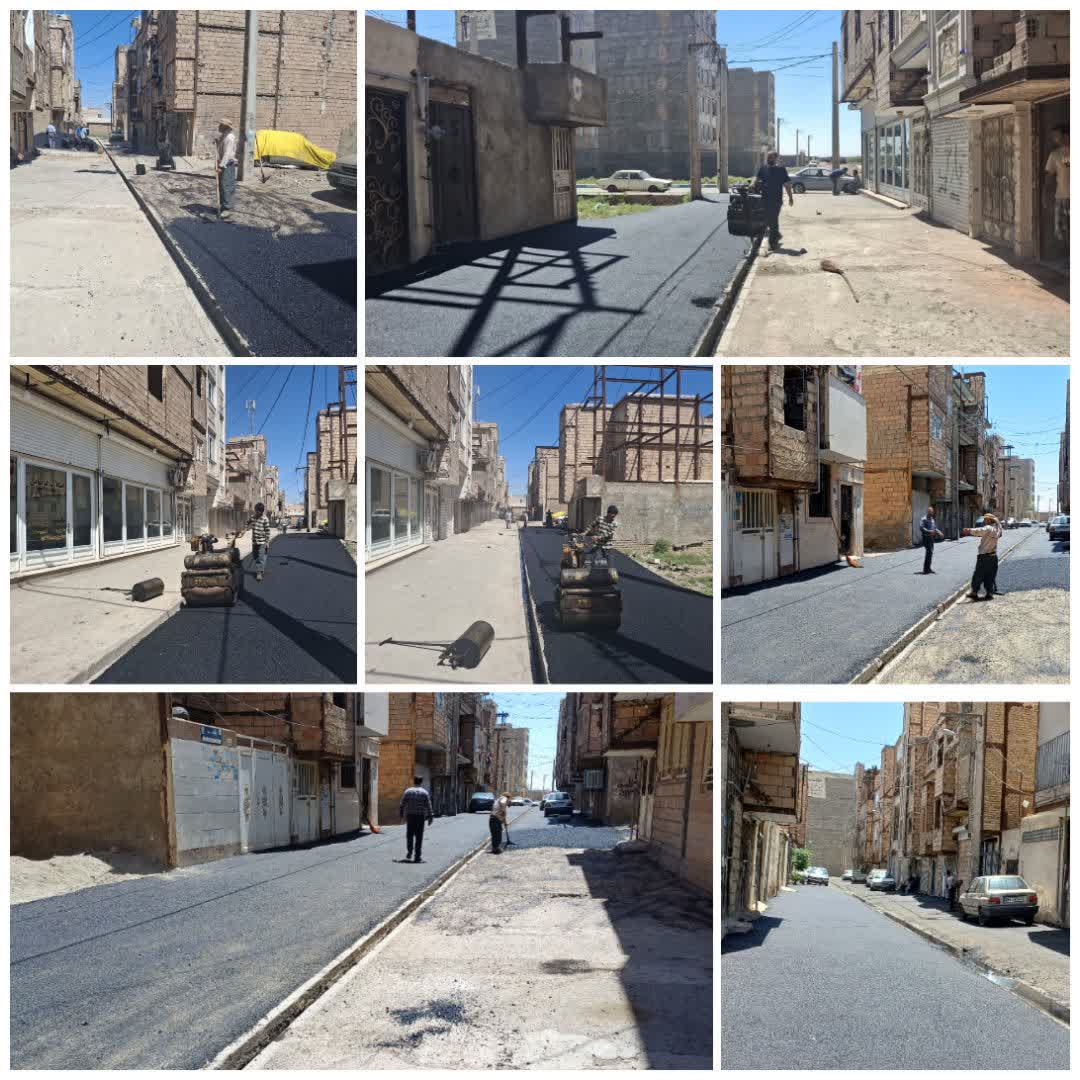 در راستای نهضت آسفالت؛ معابر سطح شهر فرون آباد یک به یک آسفالت می شود