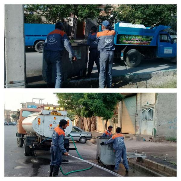  شهردار: با شروع فصل گرما مخازن زباله شهر فرون آباد هفته ای یک بار شست و شو می شود